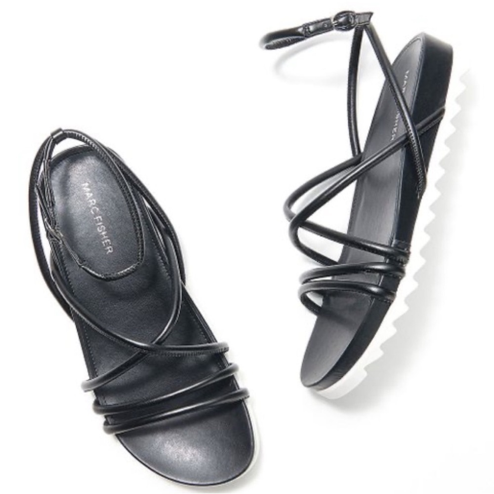 Marc Fisher Joylyn Strappy Sandals Black Size‎ 7.5